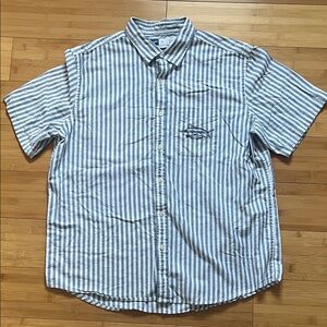 Old Navy Men's Casual Blue and White Striped Shirt